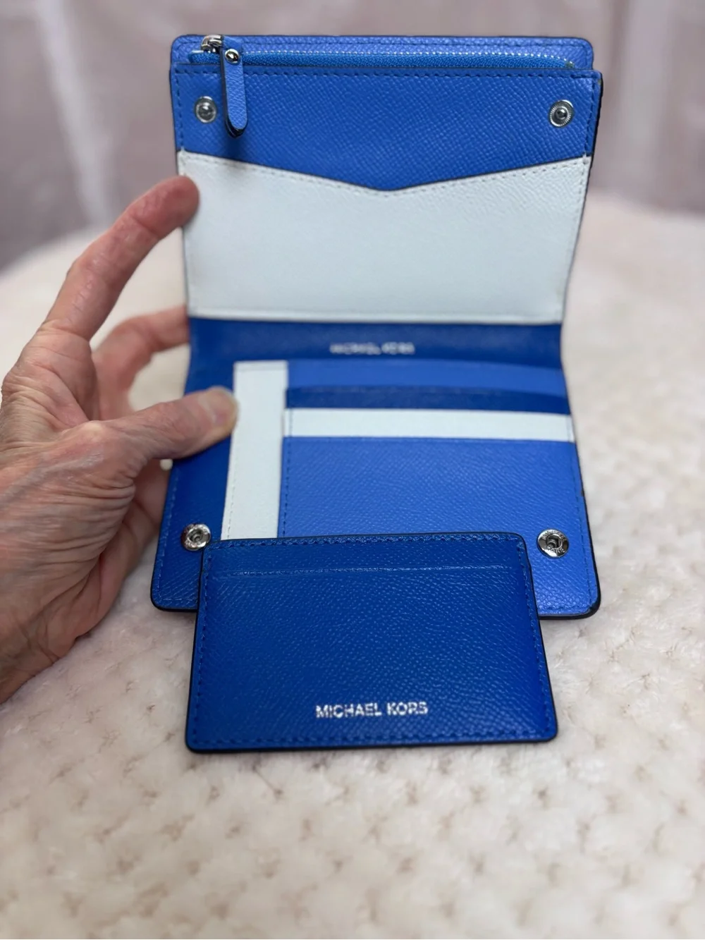 Michael Kors Jet Set Saffiano Bright Blue Bifold Wallet